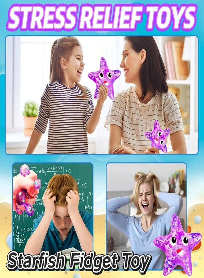 EVDERS 1Pcs Squishy Starfish Stress Ball for Adults and Kids Starfish Stress Toys Sugar Ball Sensory Fidget Toy Sea Animal Squeeze Squishy Toy Anxiety Relief Party Favors (Purple) - Image 5